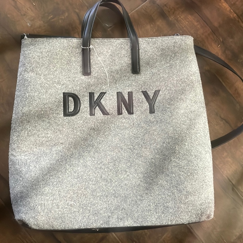 DKNY Gray and black purse